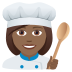 👩🏾‍🍳 woman cook: medium-dark skin tone display on JoyPixels